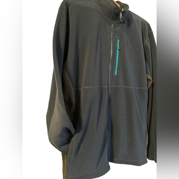 The North Face Navy Blue Fleece with Teal Accent Pocket and Dark Gray Side Panel - Picture 7 of 9